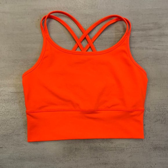 Gap Fit | GFast Longline Criss-Cross Back Sports Bra | Orange | Small - Picture 1 of 5
